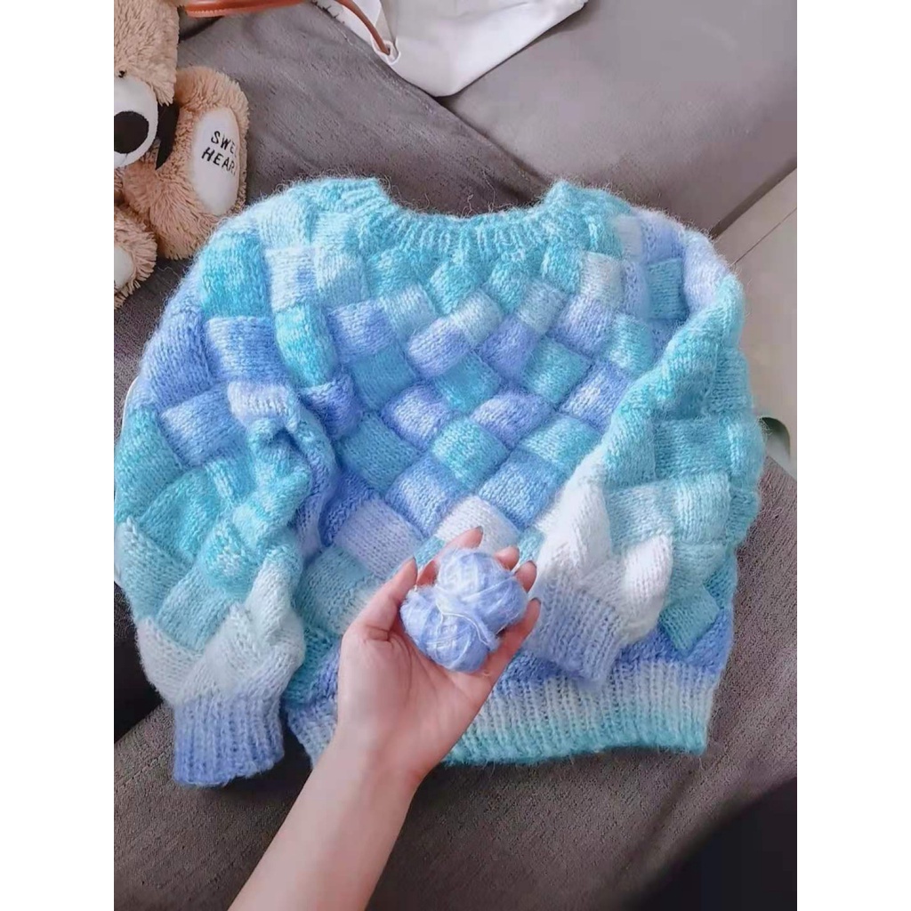 Len mohair loang siêu mềm mịn cuộn 100g