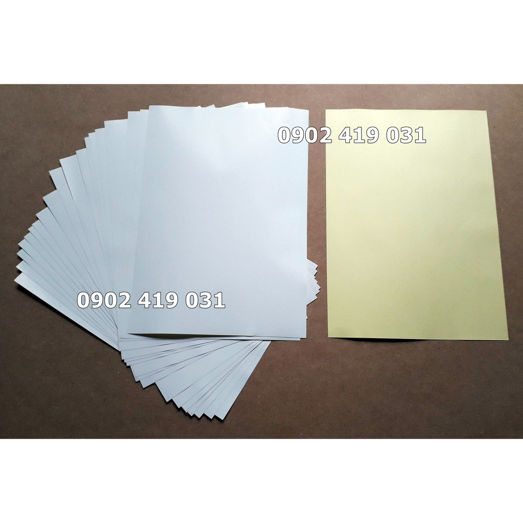 Giấy in decal đế vàng A4 [ Set 20 Tờ ]