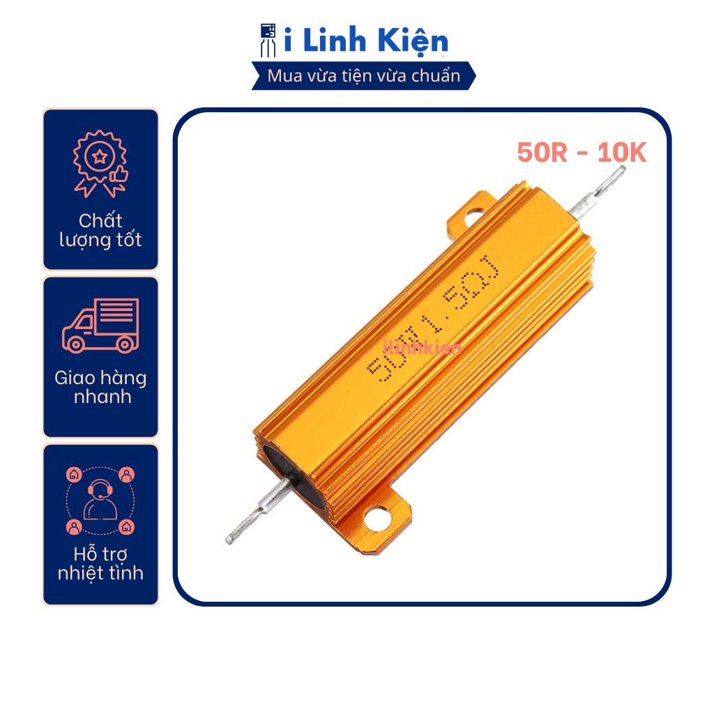 Điện trở nhôm 50W 50R - 1K 5% RX24-50W chất lượng tốt
