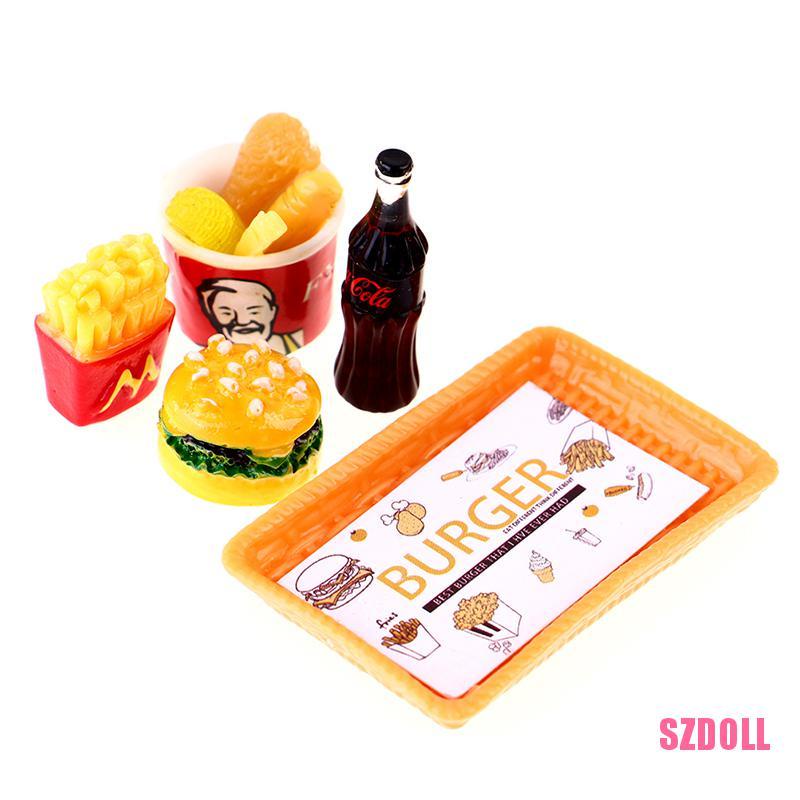 Mô Hình Xô Đựng Khoai Tây Chiên Hamburger Mini Bo11 DOM Mini Trang Trí Nhà Búp Bê