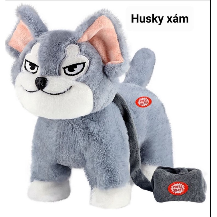 Chó bông Shiba và Husky Ngáo biết hát 120 bài, biết đi, vẫy đuôi, có dây dắt mẫu mới 2022, bự, đẹp