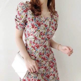vải thô cotton hoa nền hồng nhạt vintage