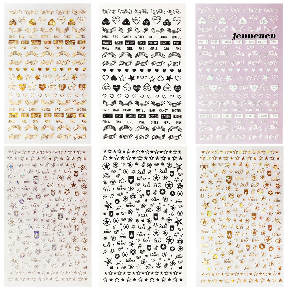 [Hàng mới về] Nhãn dán trang trí móng tay nhiều họa tiết xinh xắn