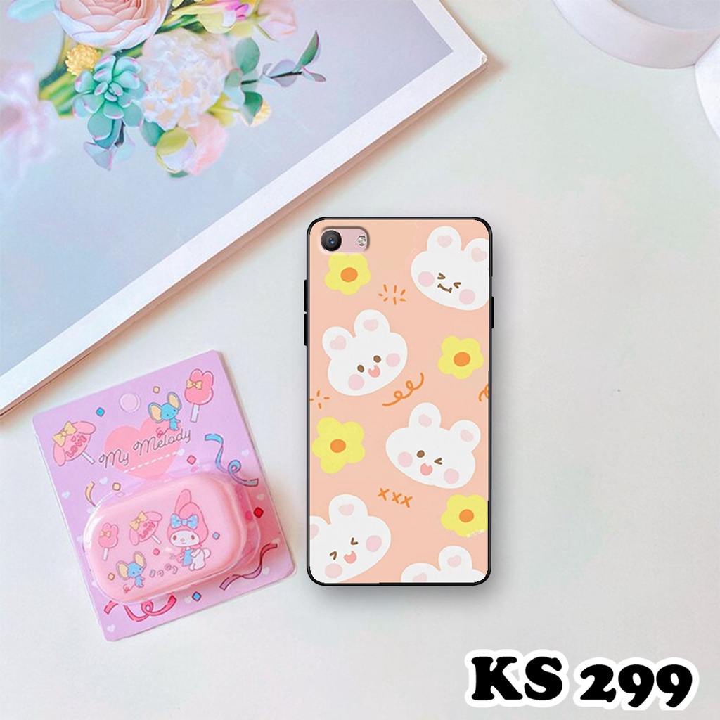 Ốp lưng Oppo F1s - Oppo A59 - Ốp in hình Gấu&amp;Thỏ siêu xinh - Lưng nhám viền TPU