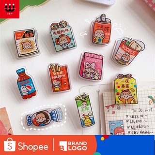 Kẹp acrylic cửa hàng tiện lợi, kẹp lưu trữ văn phòng phẩm hoạt hình dễ thương, thư mục ghi chú tài khoản cầm tay, thư mục tập tin