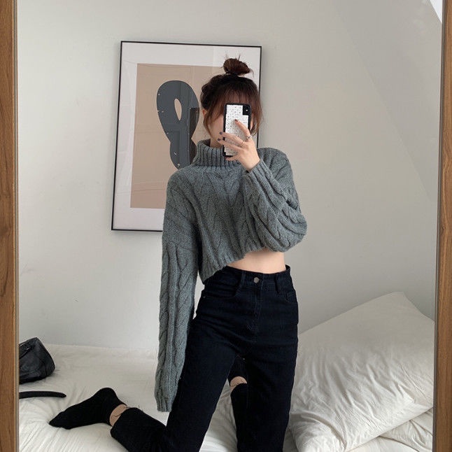 Áo Len Tay Dài Cổ Lọ Phong Cách Hàn Quốc Thời Trang Cho Nữ