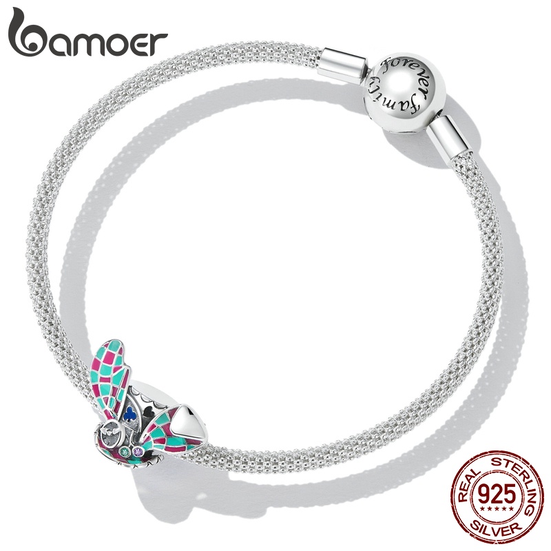 Vòng tay BAMOER bạc 925 phối mặt hoạt hình nhiều màu sắc xinh xắn