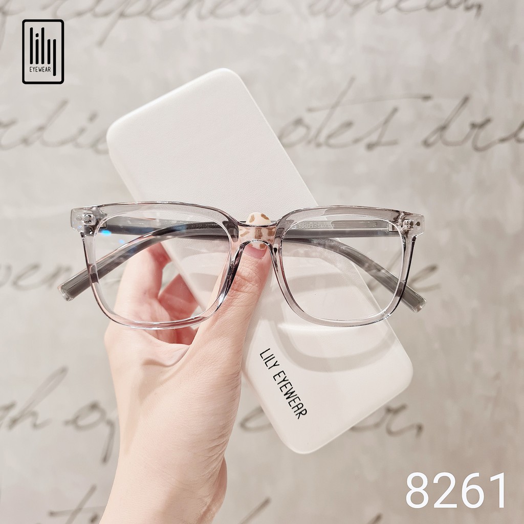 Gọng kính cận nam nữ Lilyeyewear mắt vuông chất liệu nhựa dày dặn chắc chắn thời trang 8261 | BigBuy360 - bigbuy360.vn