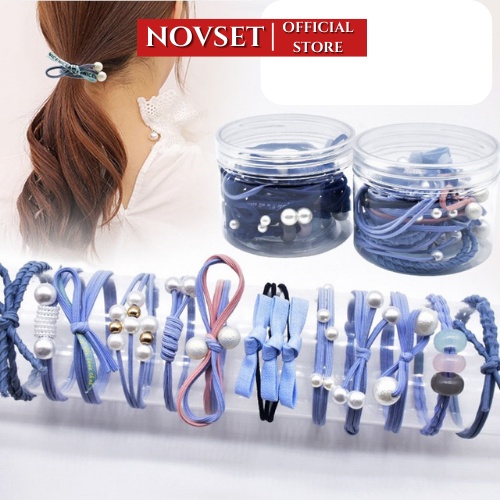 Hộp Chun Buộc Tóc 12 Dây Sang Trọng Cho Bạn Gái [ MÃ B804 - CHUN ]