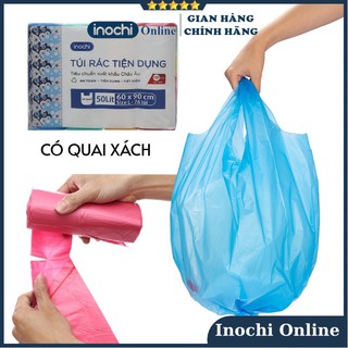 Túi Đựng Rác Sinh Học Tự Hủy Inochi Soji Màu Cuộn Có Quai Mini Đại Chính Hãng Lốc 4 Cuộn