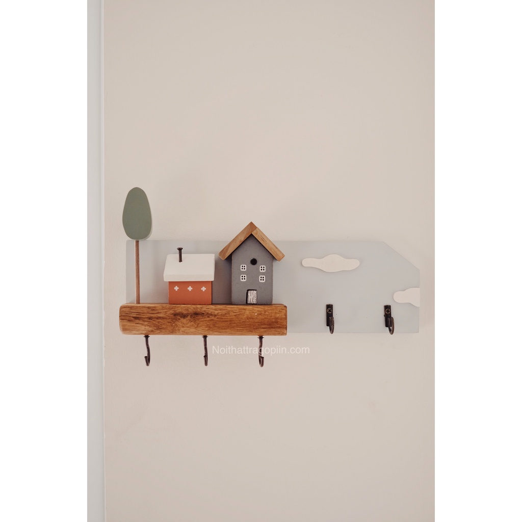 Móc gỗ treo chìa khóa ngôi nhà mẫu 01 và 02