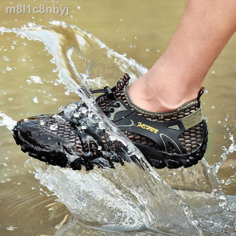Xăng đan thoáng khí Qishi, giày ngược dòng khô nhanh, lội nước nam, lưới đi bộ đường dài chống trượt ngoài trời,