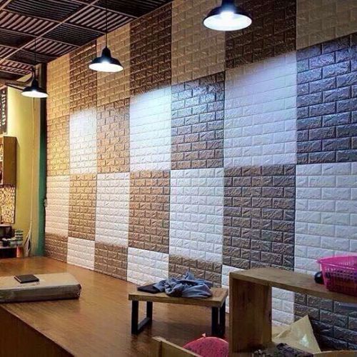 Xốp Dán Tường Giả Gạch 3D Loại Dày 4mm - Khổ Lớn 70x77cm Chống Ẩm Loại 1 Siêu Dính