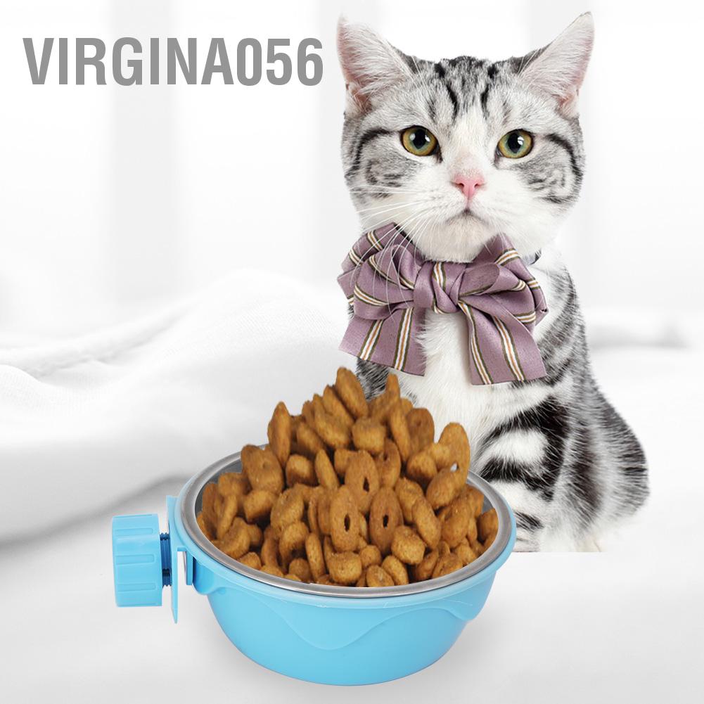 Hàng Hot Chó mèo Treo máng ăn Bát nước bằng thép không gỉ Cún con Hàng giao ngayVirgina056