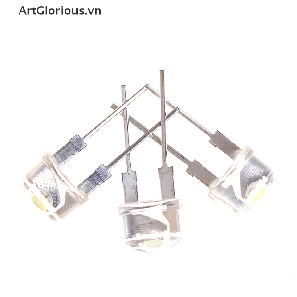 Bộ 10 Đèn LED Ánh Sáng Trắng 8mm 0.5W 3.0-3.2V