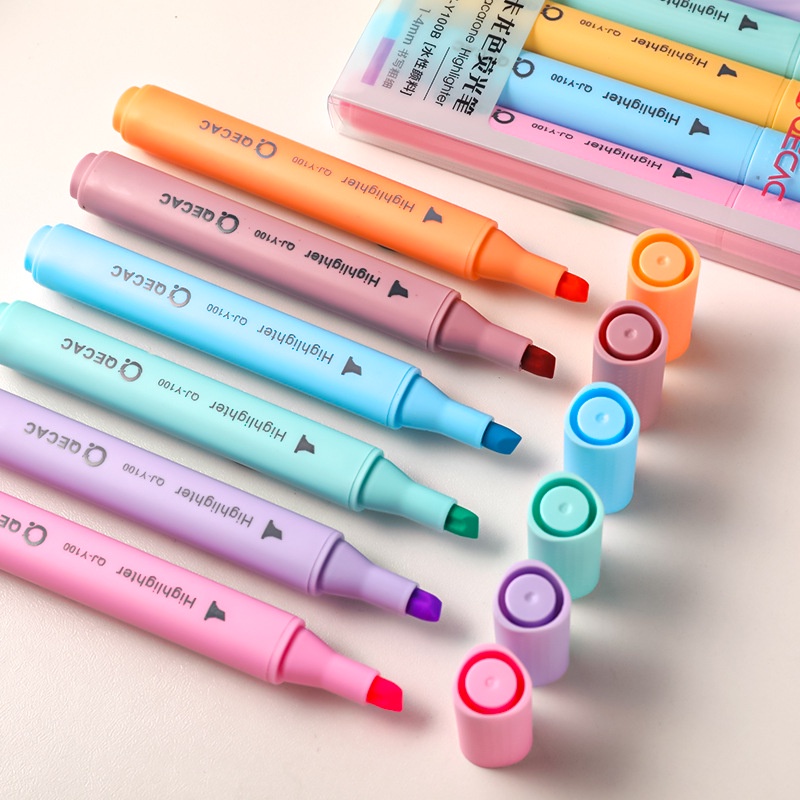 Set 6 Bút Bắt Sáng Màu Sắc Macaron Xinh Xắn
