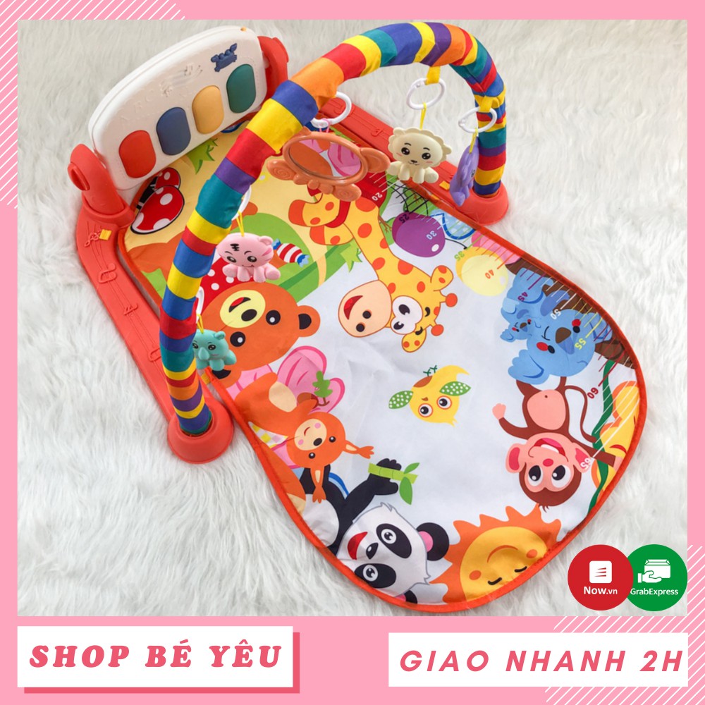 Thảm đàn phát nhạc  𝑭𝒓𝒆𝒆𝒔𝒉𝒊𝒑  Thảm nằm chơi nhạc hình thú ngộ nghĩnh cho bé 9BABY mẫu khỉ đỏ