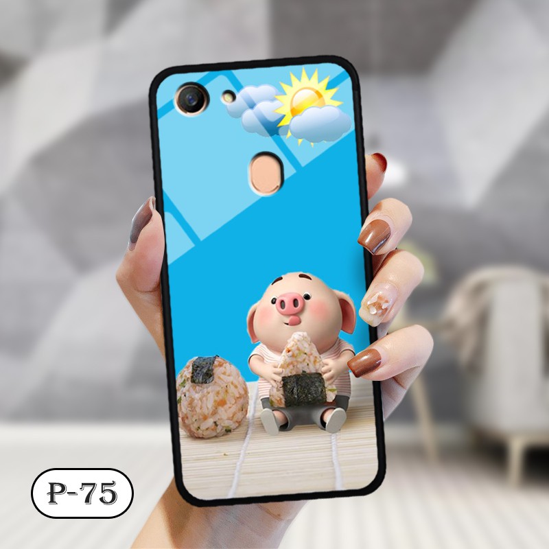 Ốp lưng kính 3D OPPO F7- hình cute