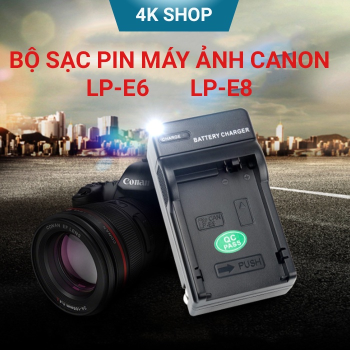 Pin sạc máy ảnh canon Lp e6 Lp E8 chính hãng FB