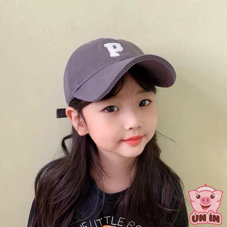 Mũ nón lưỡi trai cho bé từ 2-6 tuổi cực xinh chất vải dày dặn thêu Chữ P đáng yêu cho bé trai bé gái mẫu mới nhất