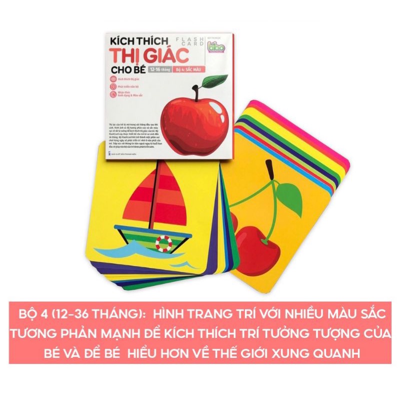 Bộ thẻ Flashcard kích thích thị giác cho bé 0-16 tháng phát triển não bộ