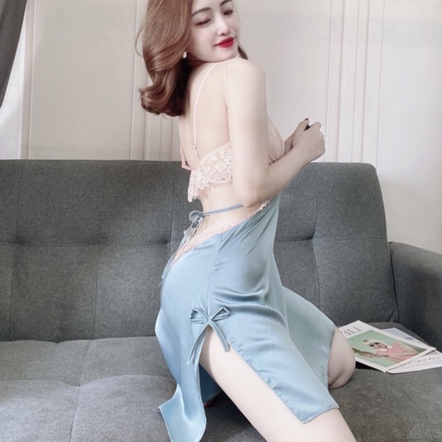 Váy ngủ sexy ❣️FREE SHIP❣️ Đầm ngủ Sexy khoét sườn vải vatin <58kg | BigBuy360 - bigbuy360.vn