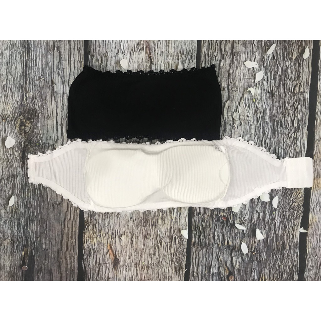 Áo lót bra viền hoa ren cup ngang ngực, bralette cotton co dãn tốt, Leblur | BigBuy360 - bigbuy360.vn