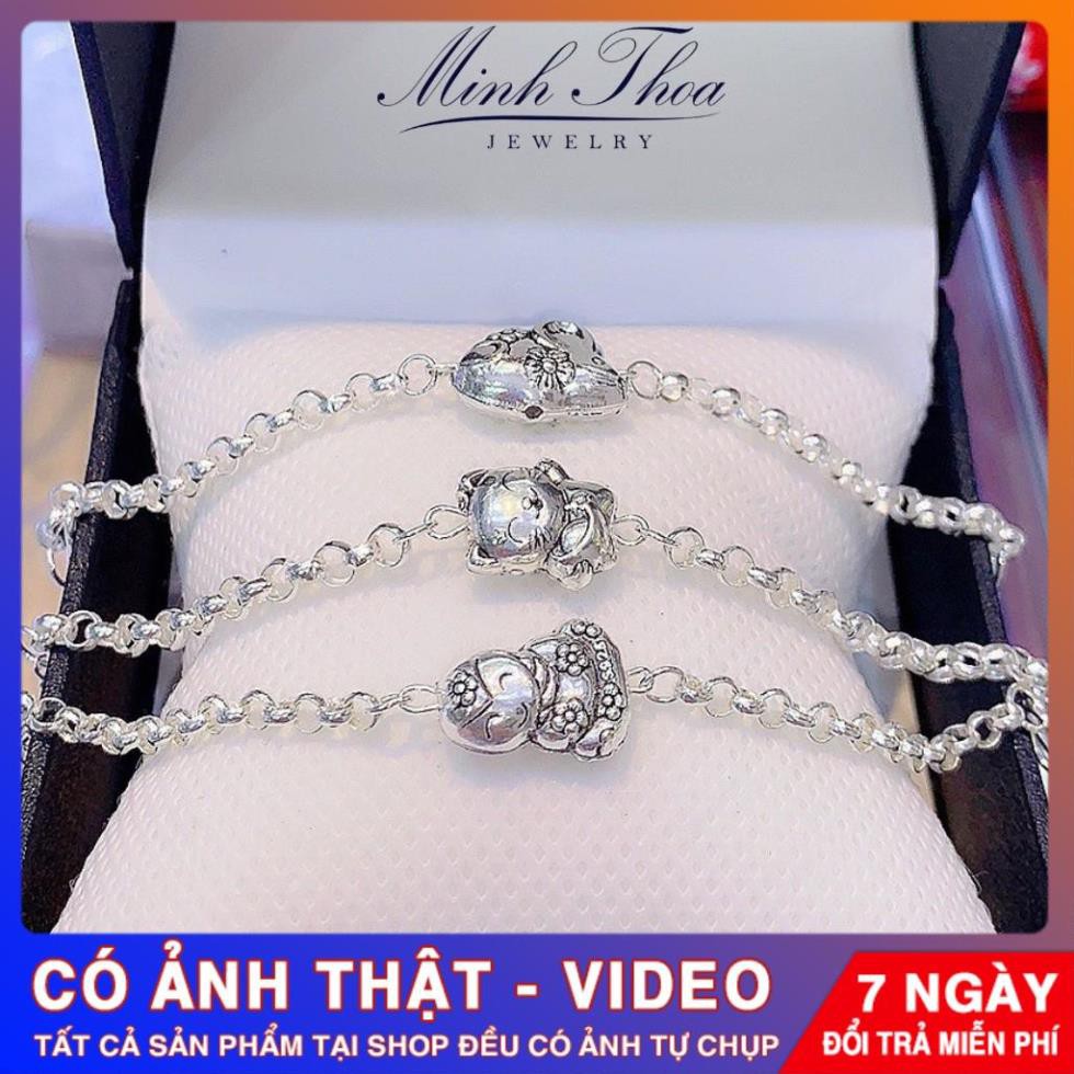 Lắc bạc cao cấp cho bé nam nữ, vòng bạc nguyên chất hình con vật Tuấn Thoan JEWELRY