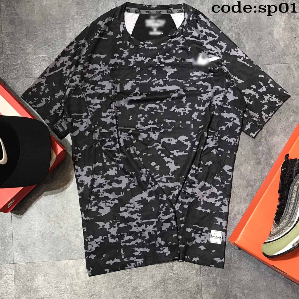 [followershop5k]Áo thun camo n!ke pro combat thể thao nam, Áo ngắn tay không cổ (Thun lạnh) form chuẩn size M-2XL sp01 | BigBuy360 - bigbuy360.vn