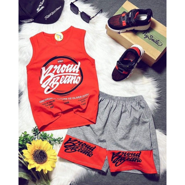 Bộ ba lỗ sát nách bé trai size đại thun cotton 4 chiều