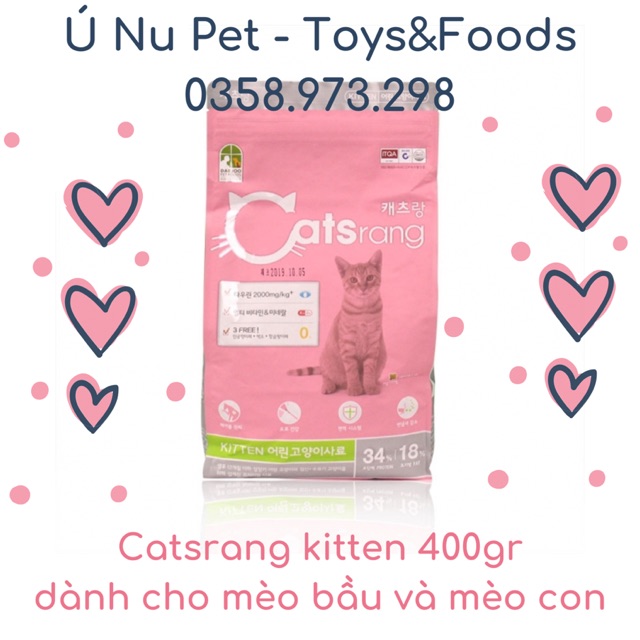 [Phân Phối Chính Hãng] Hạt thức ăn khô Catsrang Kitten - 400gr