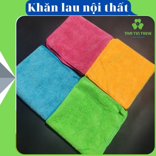 Khăn lau bếp đa năng Microfiber vệ sinh nội thất, lau bếp, lau kính 35x35cm ( khăn lỗi đường may)