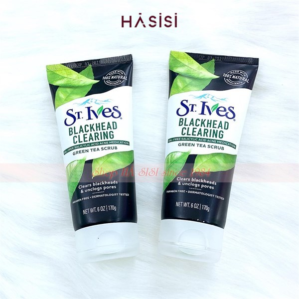 Sữa Rửa Mặt Tẩy Tế Bào Chết Chiết Xuất Trà Xanh ST.IVES BLACKHEAD CLEARING GREEN TEA SCRUB 170g | BigBuy360 - bigbuy360.vn