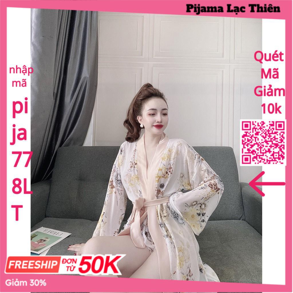 Áo Choàng Ngủ Voan Xuyên Thấu, Áo Choàng Ngủ Kimono Kèm Quần Gợi Cảm Quyến Rủ Cho Nữ. | BigBuy360 - bigbuy360.vn
