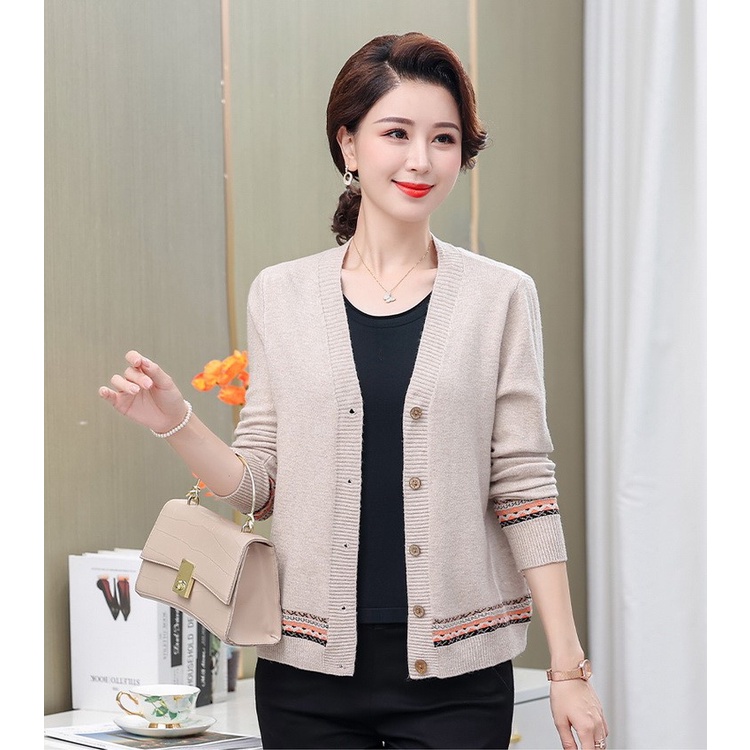 Áo len cho mẹ_ áo khoác len nữ trung niên tặng bà tặng mẹ