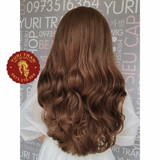 Tóc bộ siêu cấp YuriTran (sóng nước mái dài vàng rêu)