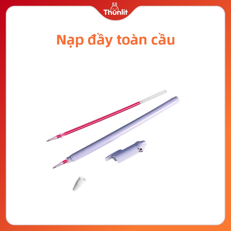 Set 12 ruột bút mực gel THUNLIT nhiều màu sắc dạ quang lấp lánh khác nhau ngòi 1.0mm 13cm dành cho trường học văn phòng