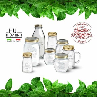Quattro hũ thủy tinh nắp vặn 250ml ( Bormioli Rocco)