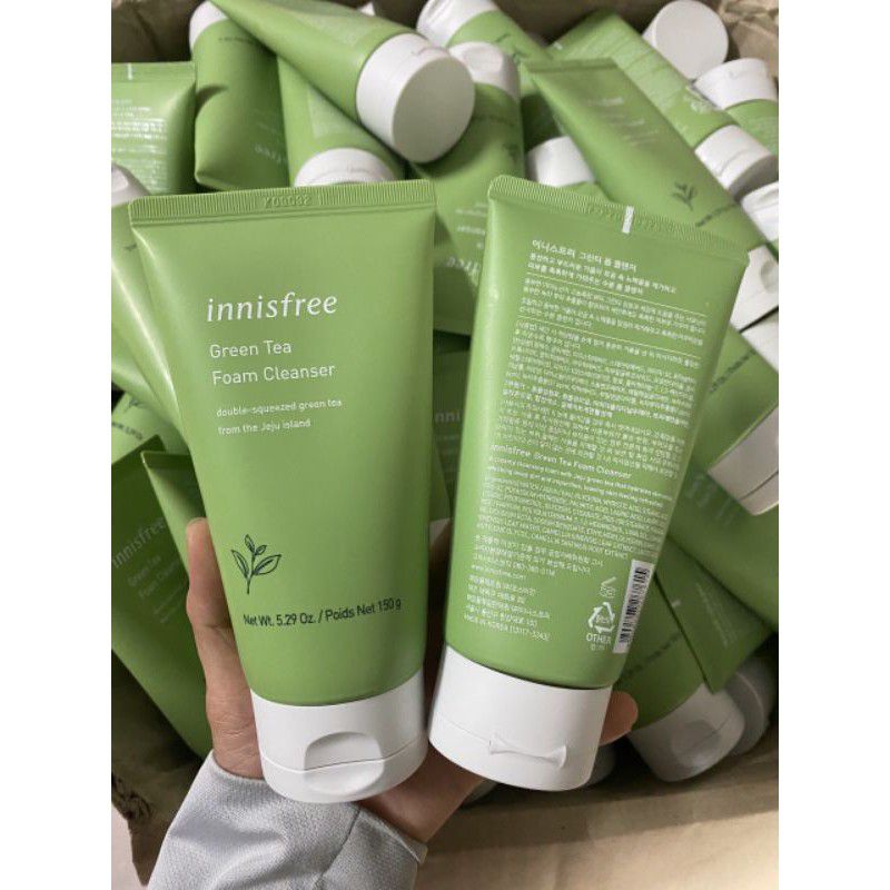 Sữa rửa mặt innisfree Green tea 150ml mẫu mới 2021 [tặng kèm 1 dây buộc tóc]