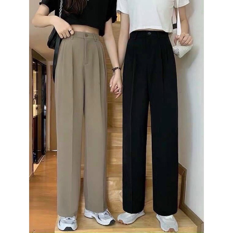 Quần suông ống rộng nữa phong cách Hàn Quốc dài 100cm