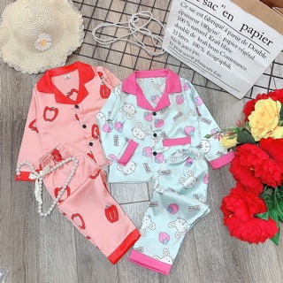 Bộ pijama lụa cao cấp cho bé gái - BPHQ