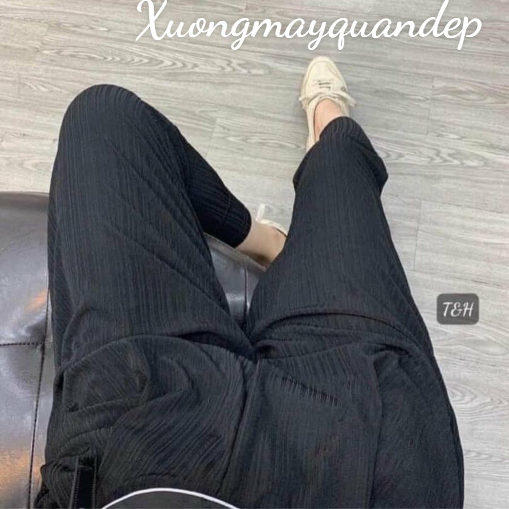 Quần Baggy Boom Thun Tăm Lạnh Đai chữ cạp cao sang choảnh (Size 45-65kg) | BigBuy360 - bigbuy360.vn