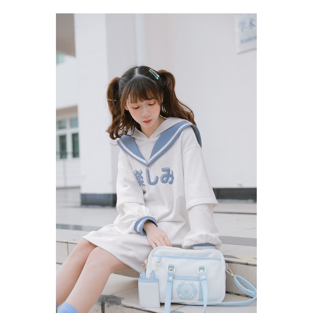 áo sweater ulzzang Hàn Quốc hai màu đen trắng BIGSIZE (70-100KG)