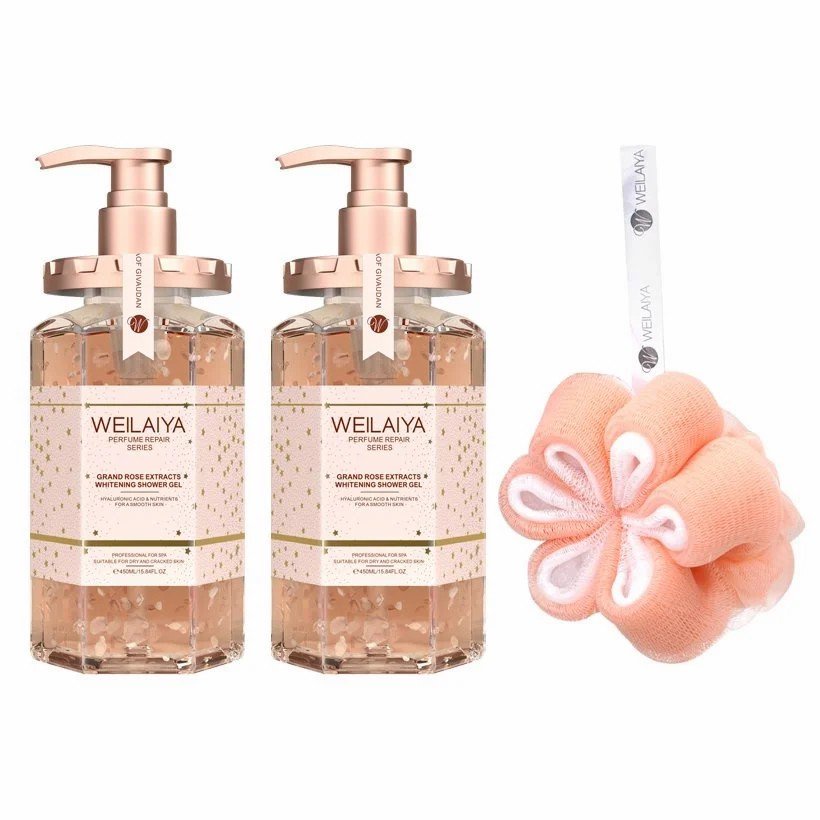 Sữa Tắm Trắng Da Tủy Mật Hoa Hồng Weilaiya Damask Nâng Tông Tẩy Tế Bào Chết, Mặt Nạ Rwine Beauty Giữ Ẩm Dưỡng Da.