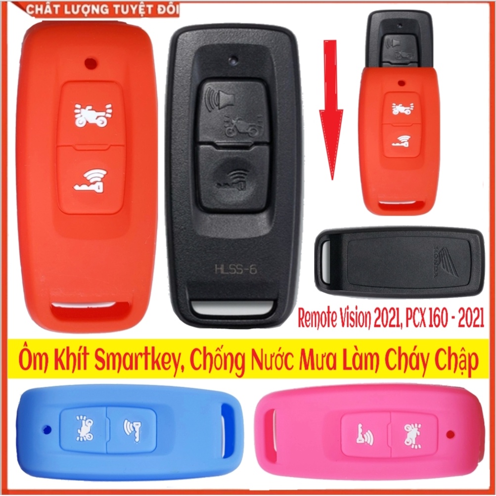 Bọc (bao) Silicol Smartkey bảo vệ Remote Honda Vision 2021 - Vision 2022, PCX 160- 2021  (Logo HONDA) - Bọc silicon