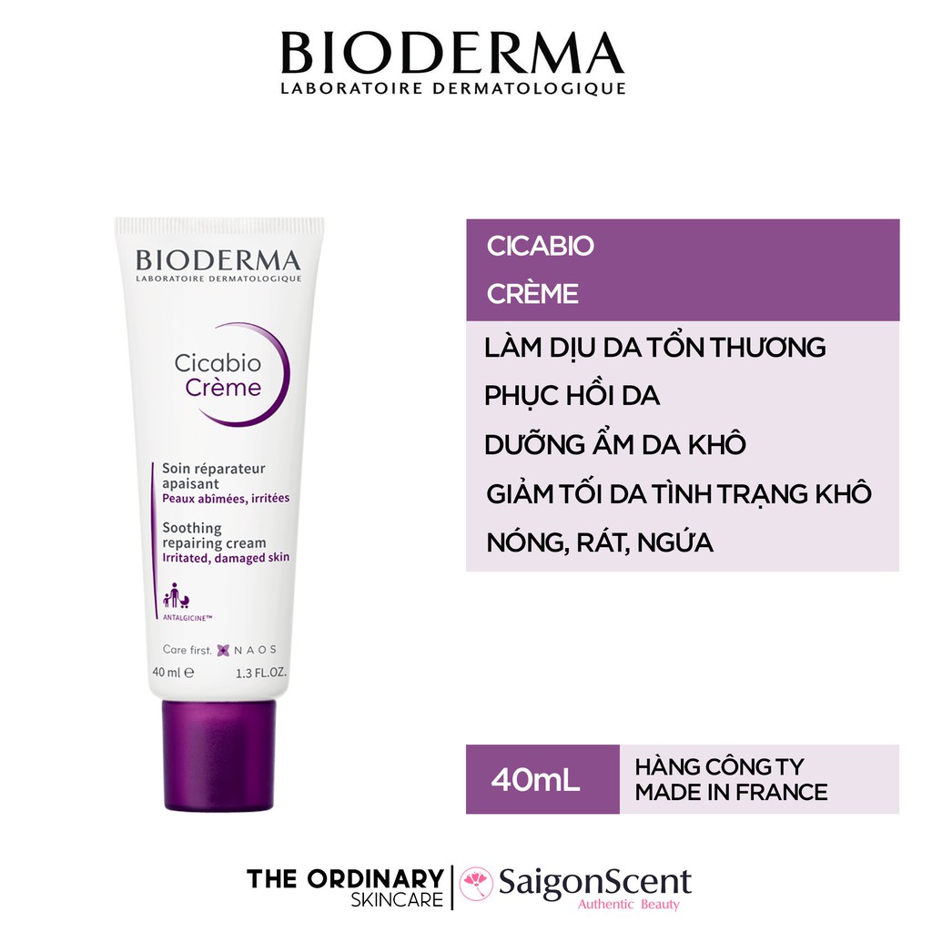 Kem dưỡng phục hồi da tổn thương Bioderma Cicabio Creme ( 40mL )