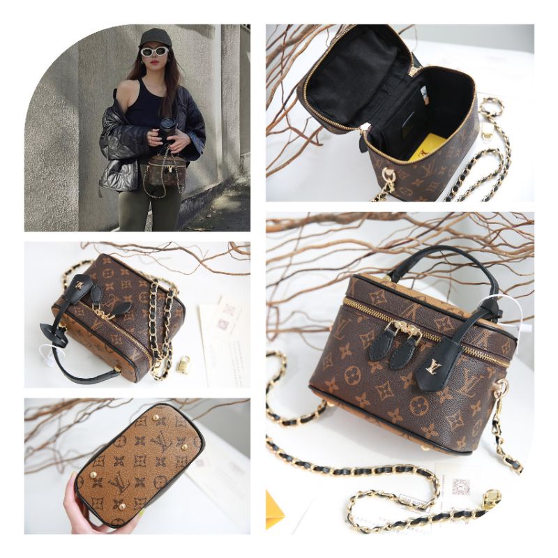 Túi xách nữ LV dáng cốp sz19cm họa tiết hãng chất da dày dặn fullbox