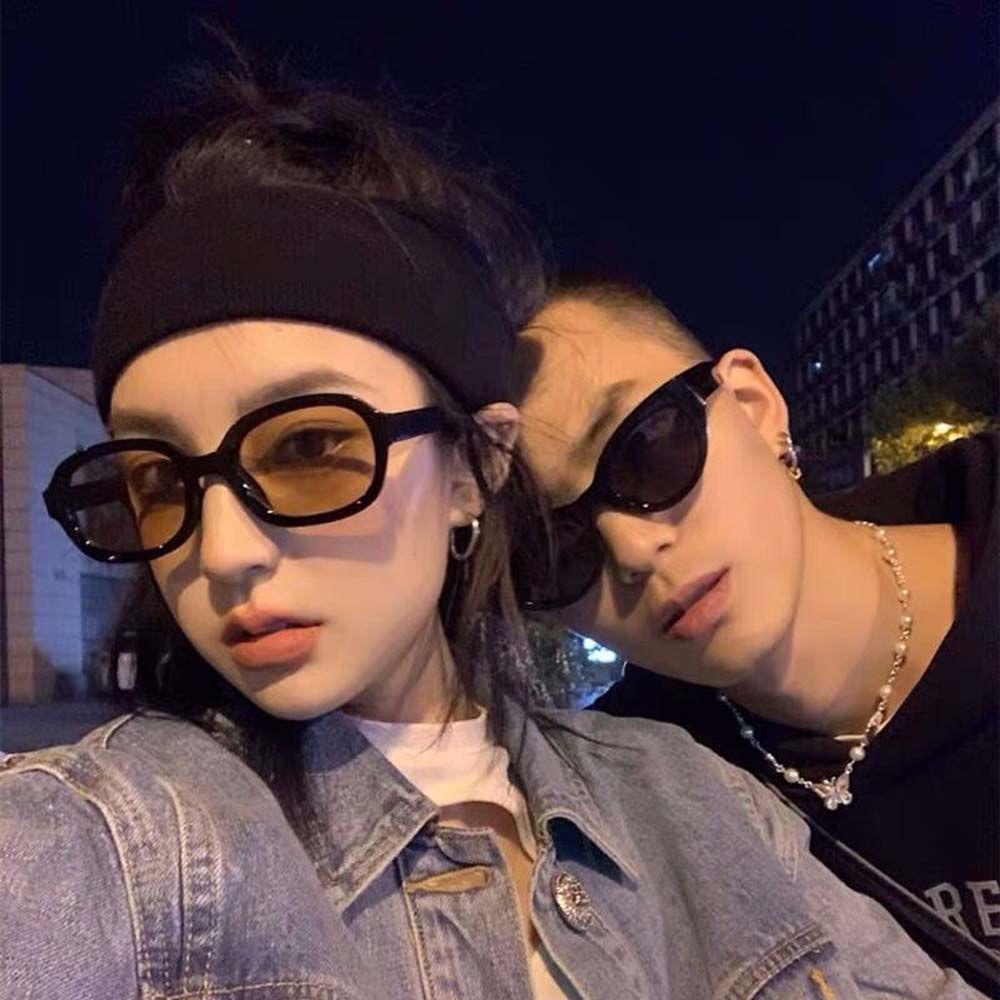 Kính Mát Gọng Oval Tròn Nhỏ WMES15H Phong Cách Punk Hip Hop Thời Trang Cho Nam