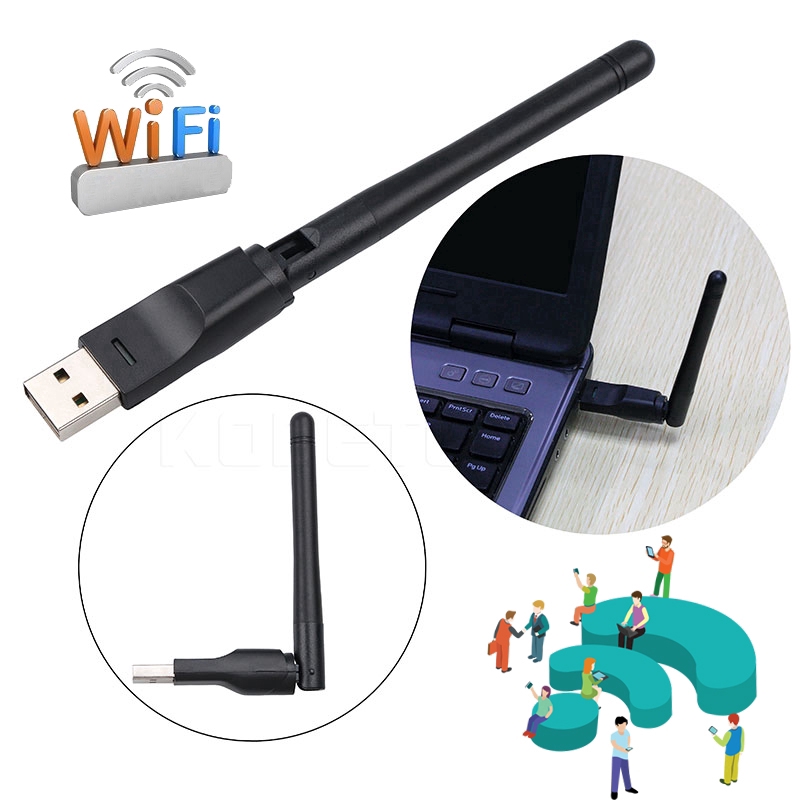 Card kết nối mạng LAN không dây 150Mbps USB 2.0 có anten WD-1508B