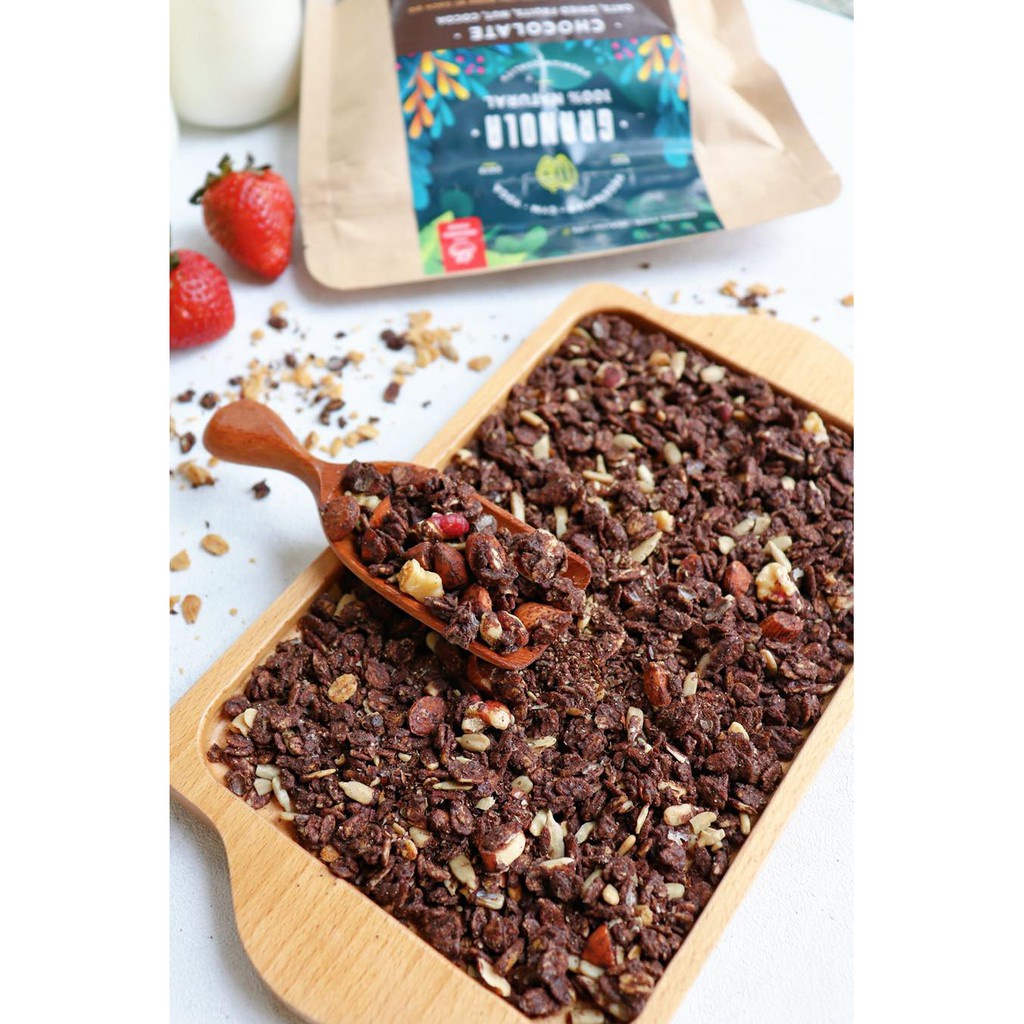 Ngũ Cốc Granola Gạch Đỏ Dành Cho Người Bệnh Tiểu Đường, Chế Độ Ăn Kiêng, Ăn Chay 500g